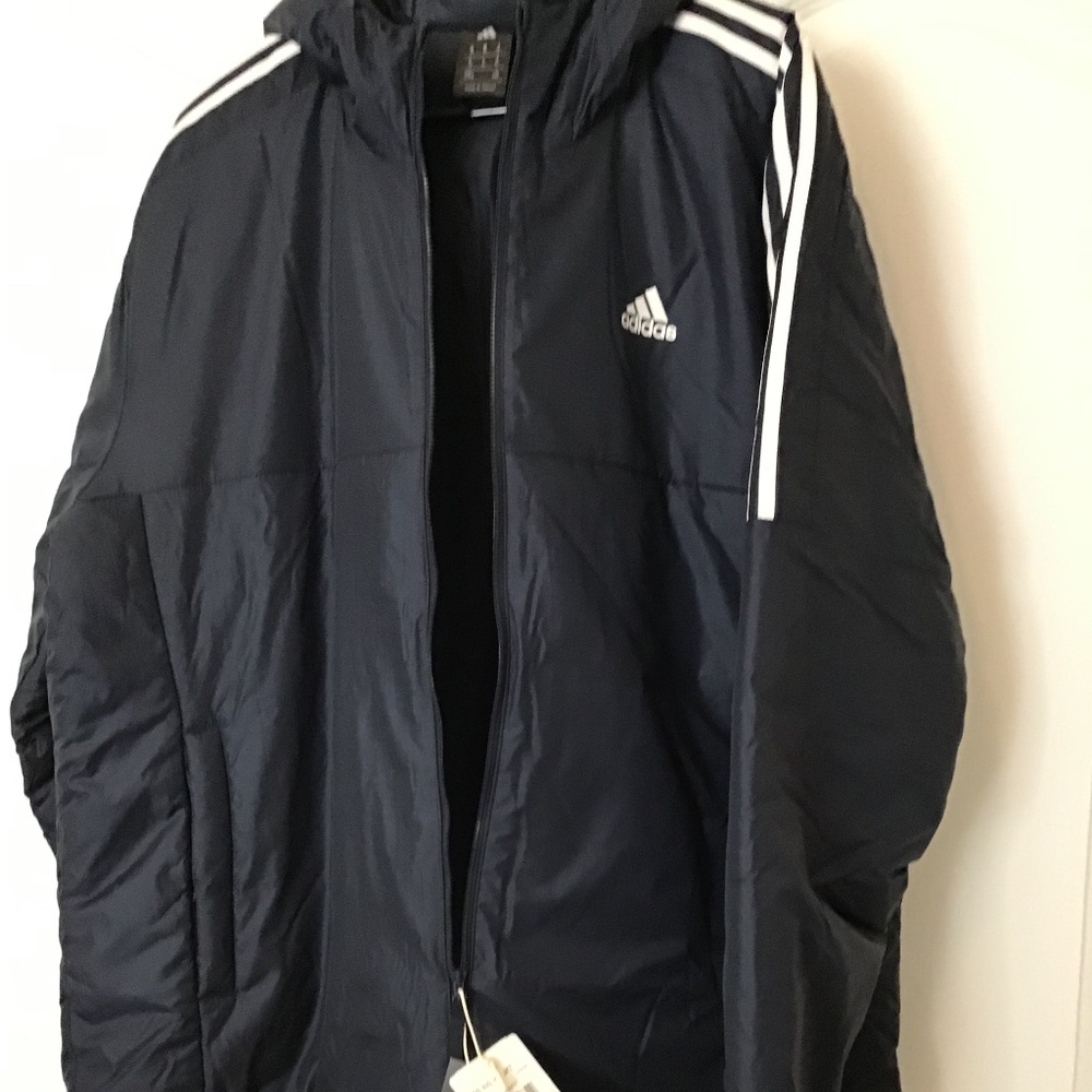 ADIDAS ESSENTIALS HOODED 3-STRIPES LIGHTWEIGHT JACKET - Picture 15 of 16